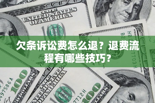 北京欠条诉讼费怎么退？退费流程有哪些技巧？